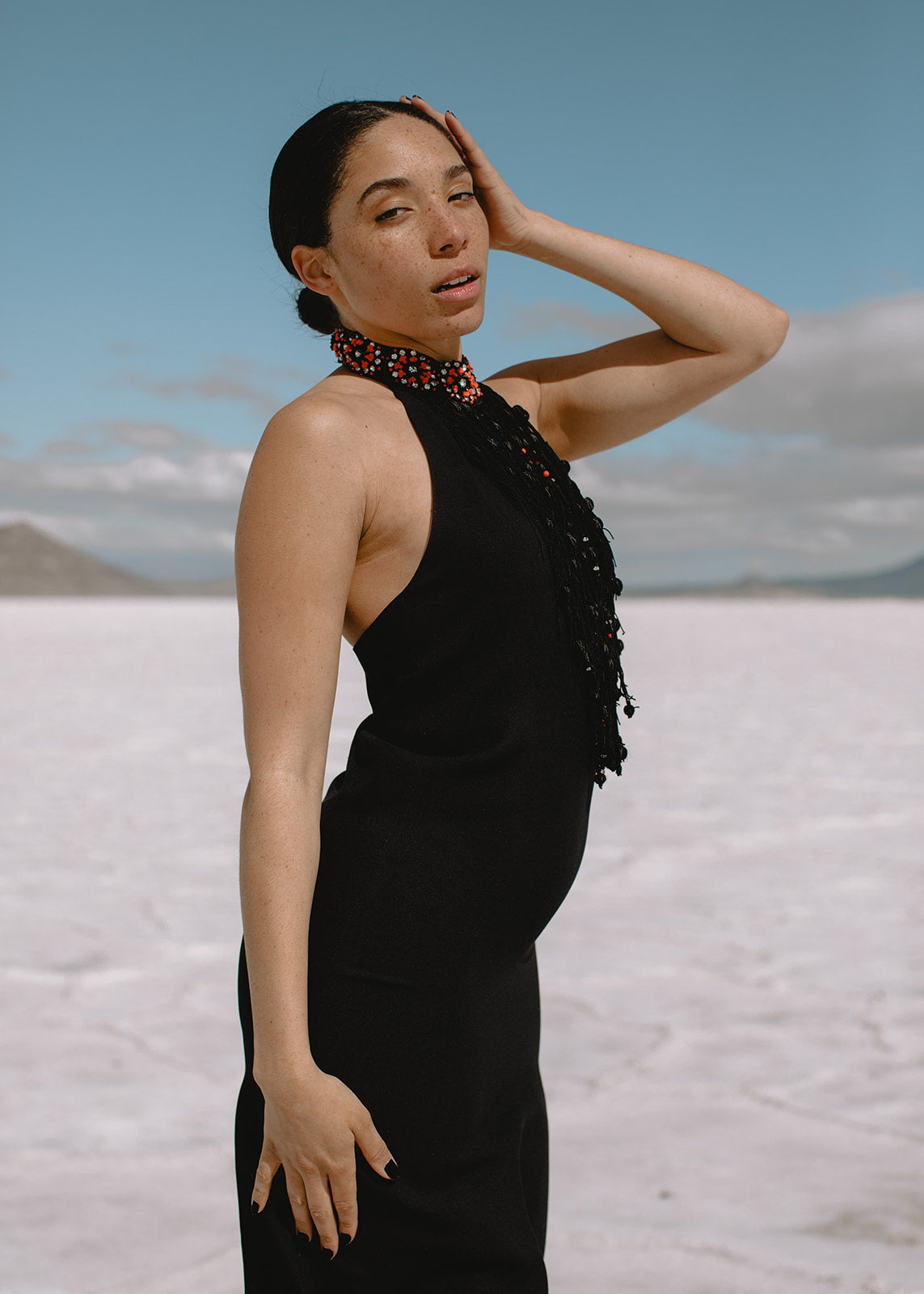 Valentino Halter Jeweled Neckline Valentino Halter Jeweled Neckline