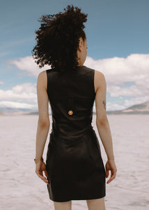 Open Midriff Buckled Leather